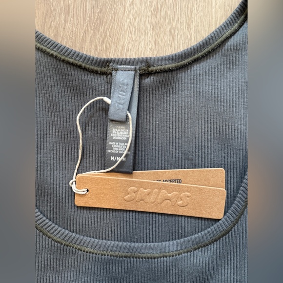 NWT SKIMS Cotton Rib Tank Top Mineral - Picture 6 of 6